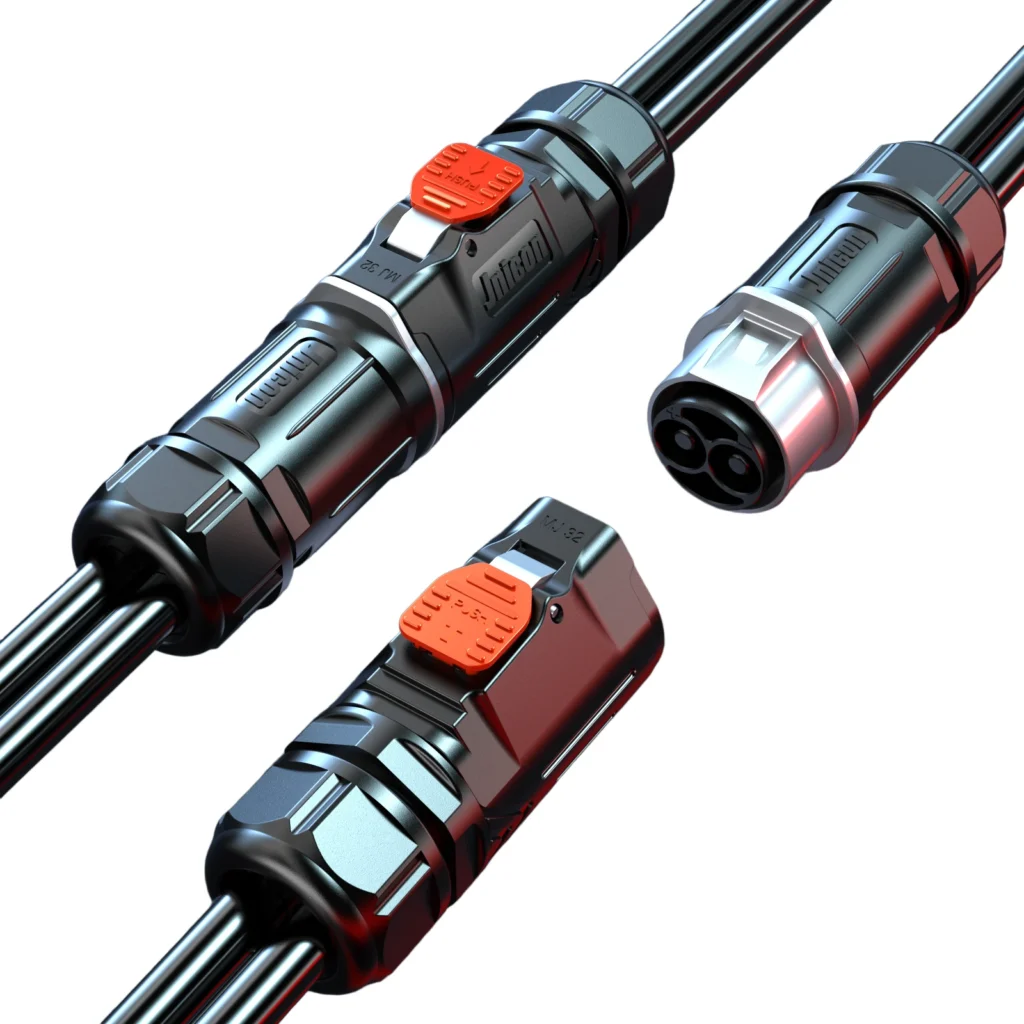 MJ32 2-Pin Waterproof Connector 120A Quick Lock for EV Charging