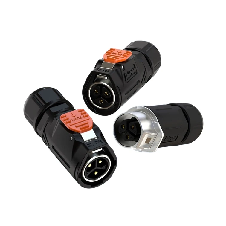 MJ20 3-Pin Waterproof Connector 20A Quick Lock for Security Systems