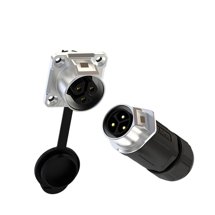 MJ24 3-Pin Waterproof Connector 50A Quick Lock for Industrial Power