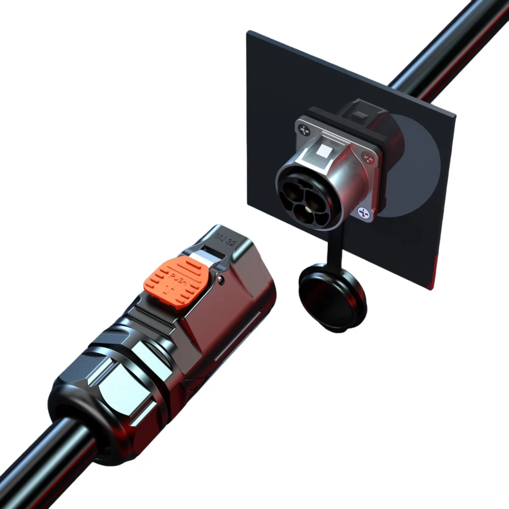 MJ32 3-Pin Waterproof Connector 80A Quick Lock for Energy Storage