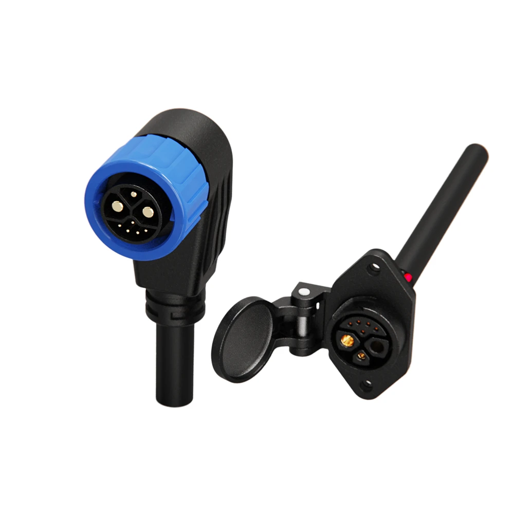 M23 8-Pin Hybrid Waterproof Connector 50A+15A+5A Push Locking with Multi-Voltage Support