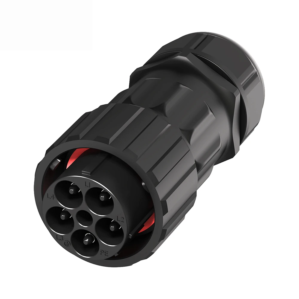 M40 5-Pin Waterproof Connector 50A Bayonet Lock for Industrial Power