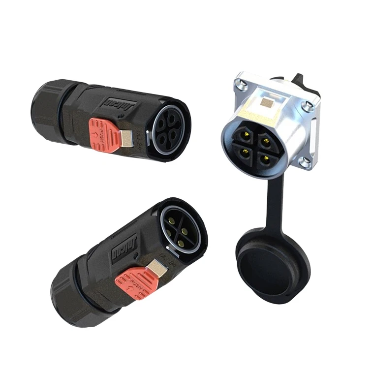 MJ24 4-Pin Waterproof Connector 30A Quick Lock for Control Systems