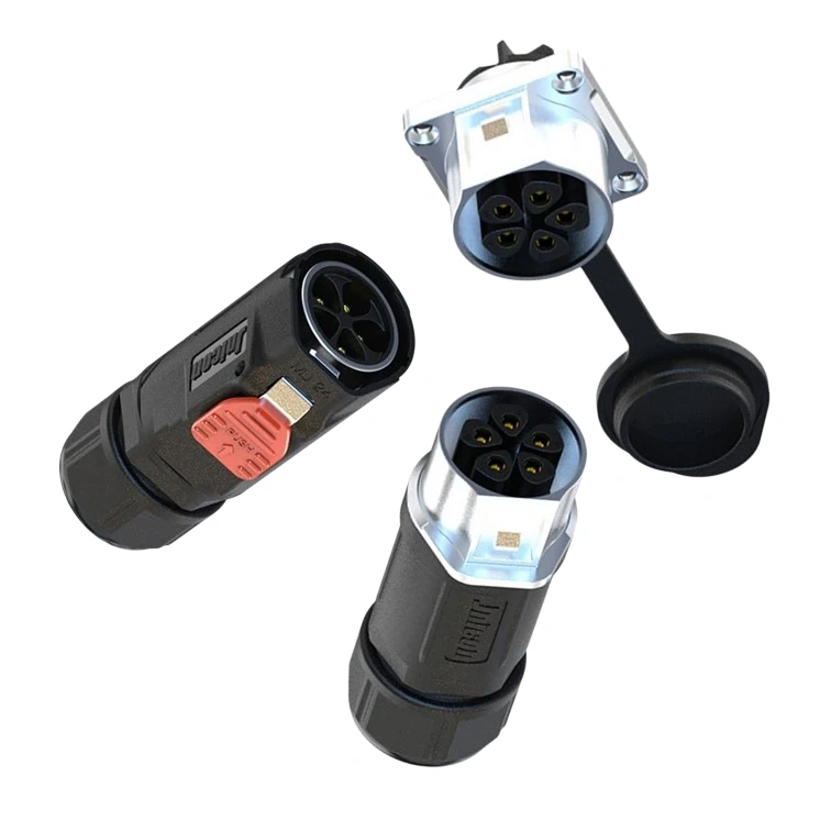 MJ24 5-Pin Waterproof Connector 30A Quick Lock for Signal Transmission